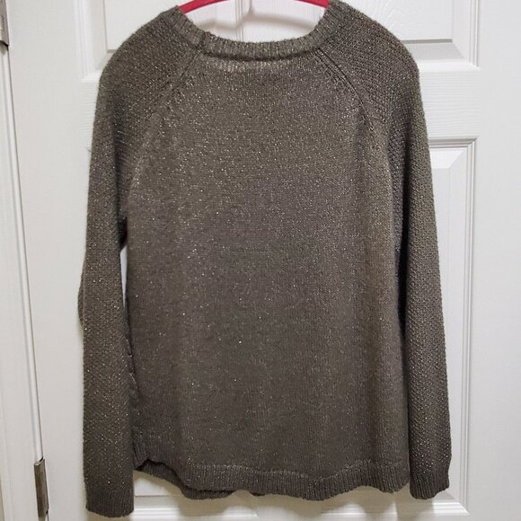 Dark Gray Cable Knit Sparkle Sweater - Picture 2 of 3